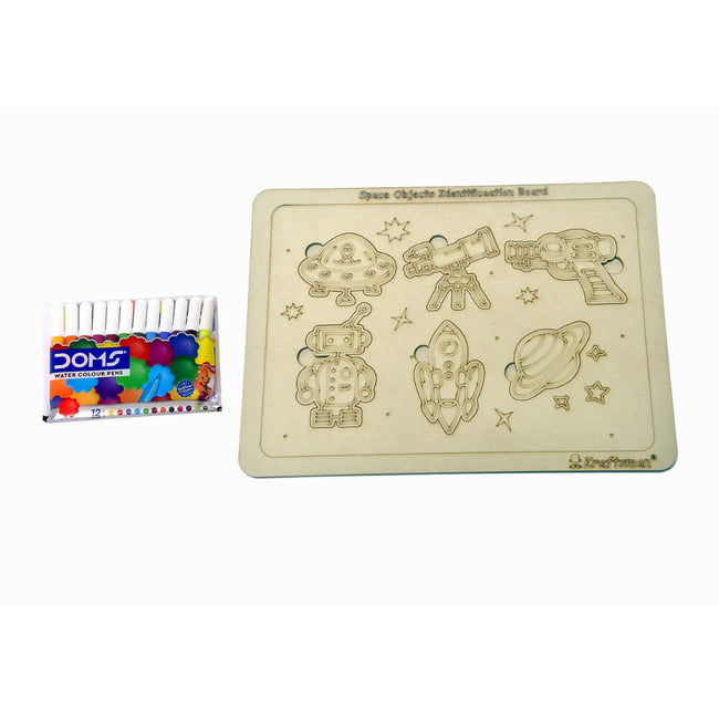 Kraftsman Space Objects Identification Puzzle Board With Color Kit Included Main Image