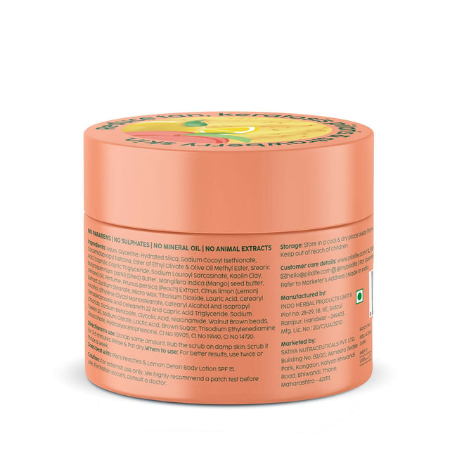 PLIX The Plant Fix Peaches & Lemon Detan Bump Eraser Scrub - Removes Tan & Restores Skin’s Moisture, Reduces Dark Spots Main Image