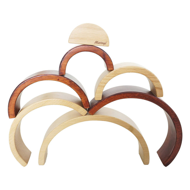 Matoyi Wooden Arch Shaped Stacker Multicolor - 7 Piece Hover Image