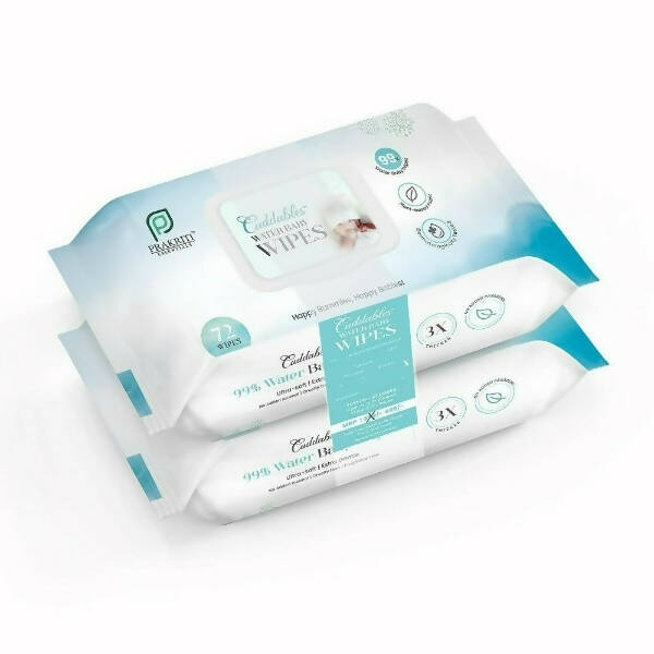 Cuddables 99% Water Baby Wipes - Natural Plant Made Cloth Wipes | 144 pcs Wet Baby Wipes (144 Wipes) Hover Image