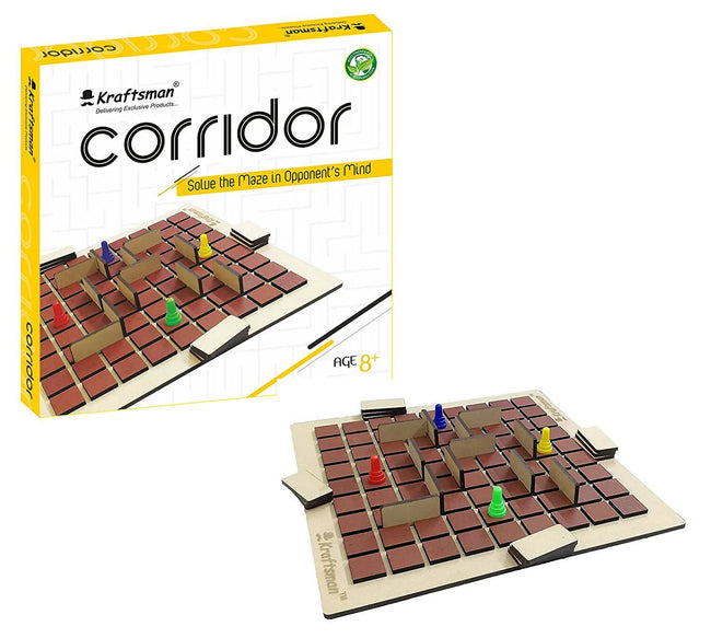 Kraftsman Wooden Corridor Board Game | 2-4 Players Board Game for All Age Groups Hover Image