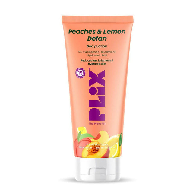 PLIX The Plant Fix Peaches & Lemon Detan Body Lotion with SPF 15 Hover Image