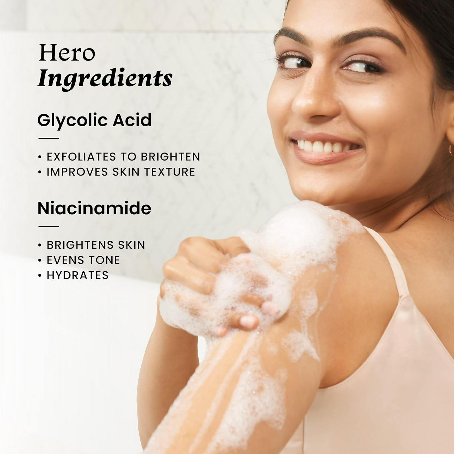 Foxtale Brightening Body Wash Glycolic Acid & Niacinamide For Glowing Skin