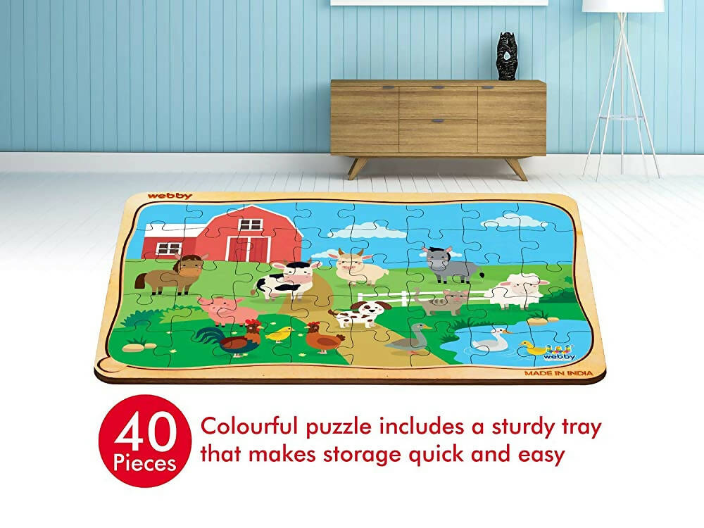 Webby Farm House Wooden Jigsaw Puzzle- 40 Pcs