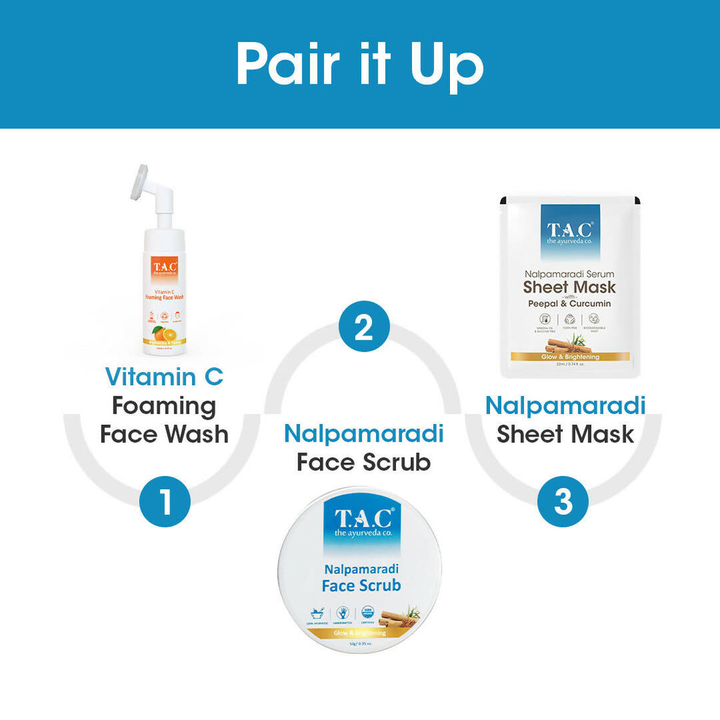 TAC - The Ayurveda Co. Nalpamaradi Serum Sheet Mask | with Aloe Vera & Sandalwood