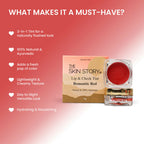 The Skin Story 100% Natural Lip Cheek Eye Tint Nourishing Ayurvedic Safe For Hormones - Romantic Red