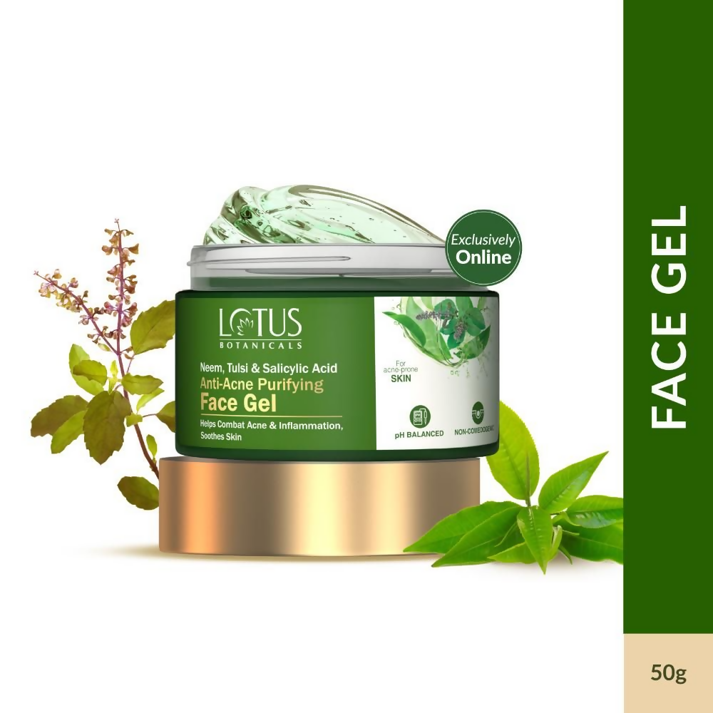 Lotus Botanicals Neem, Tulsi & Salicylic Acid Anti-Acne Purifying Face Gel