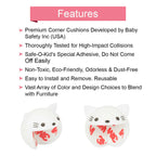 Safe-O-Kid Elegant Catchy Animal Shaped Corner Guards Prevents Head Injury, White
