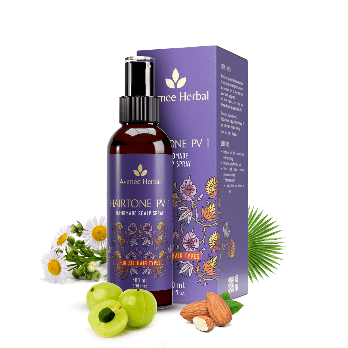 Avimee Herbal Anti-Hair Fall Kit - Oil, Scalp Spray, and Serum, Controls Hair Fall and Nourishes Hair Root