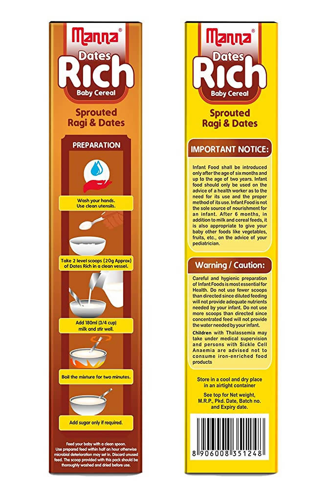 Manna Dates Rich Baby Cereal For 6+ Months