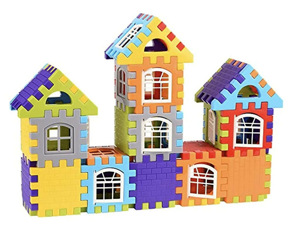 Kipa Multi Colored 120 Pieces Mega Jumbo Happy Home House Building Block with Attractive Windows and Smooth Rounded Edges Blocks Game Fun