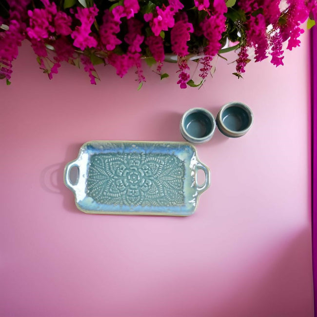 Collectibles India Flower Bloom Platter with Dip Bowls Hover Image