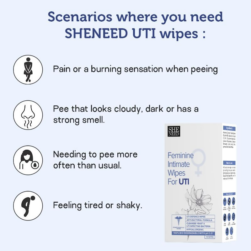 SheNeed Feminine Intimate Wipes for UTI