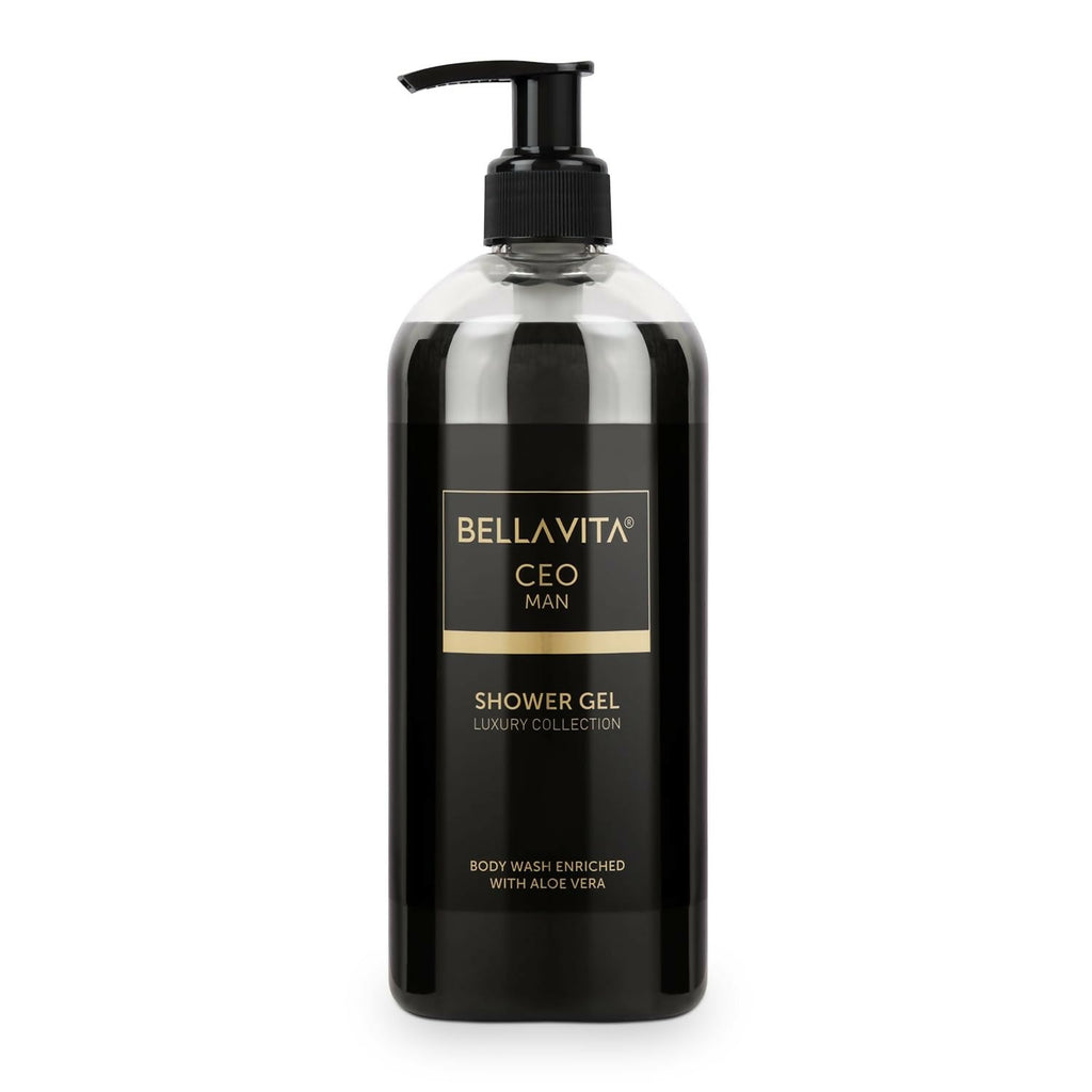 Bella Vita Luxury CEO MAN Shower Gel For Deep Cleansing, Hydrating & Moisturising Skin with Aloe Vera & Charcoal Powder