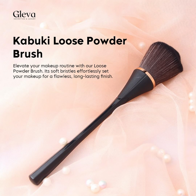 Gleva Multipurpose Professional Powder & Blush Cheek Brush - Pink Brush Main Image