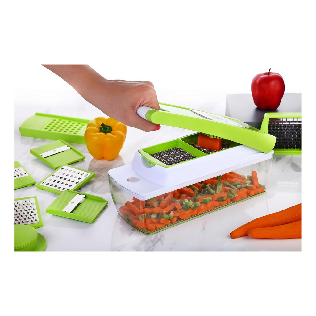 Signoraware 14 in 1 Multi-Purpose Vegetable and Fruit Chopper - Multicolour, Plastic Body