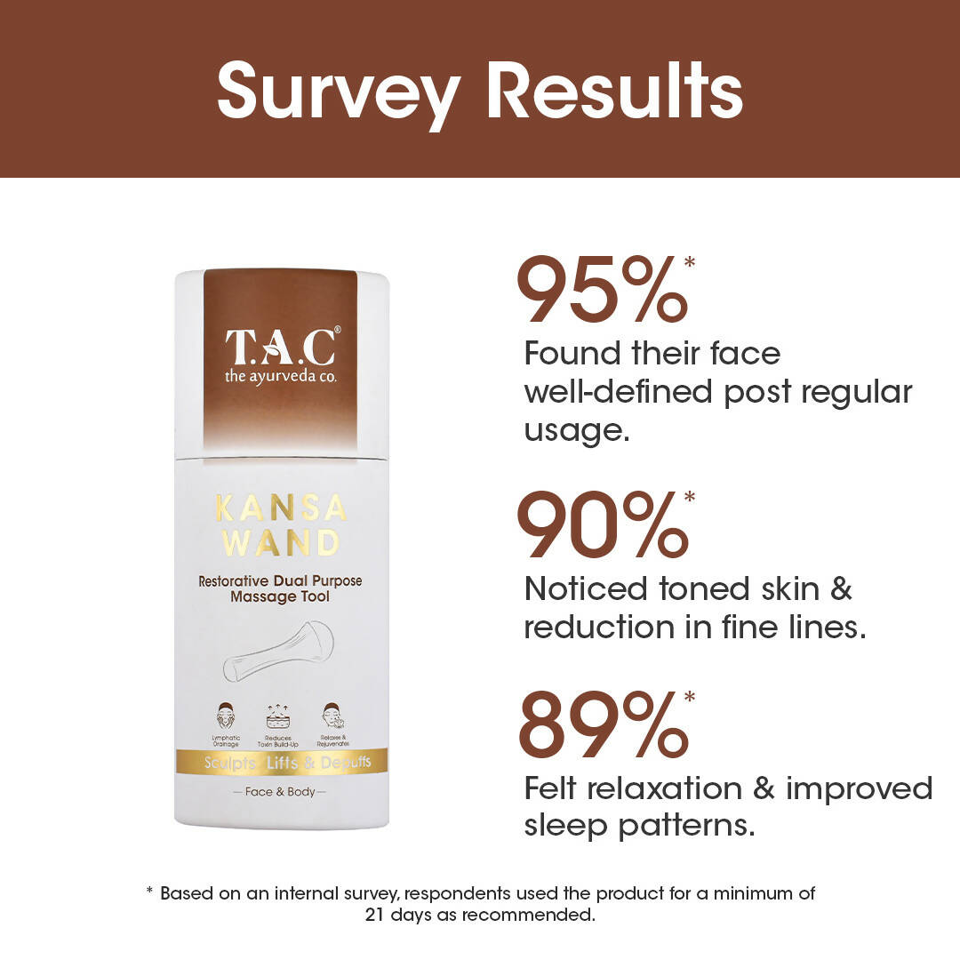 TAC - The Ayurveda Co. Kansa Wand Dual Purpose Massager Tool for Face & Body