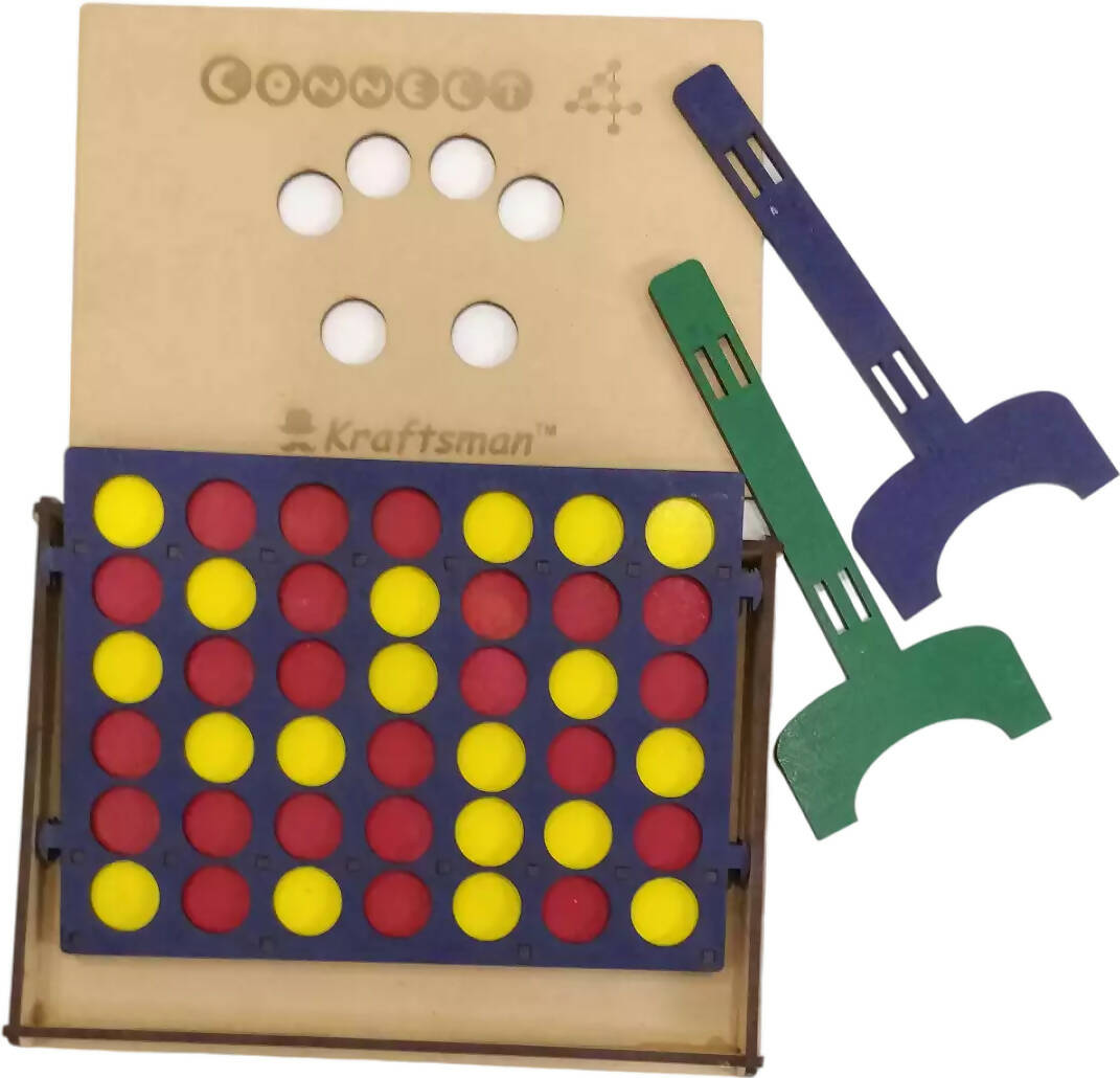 Kraftsman Get-4 In A Row Or Get-In-Line Wooden Game Of Strategy Game
