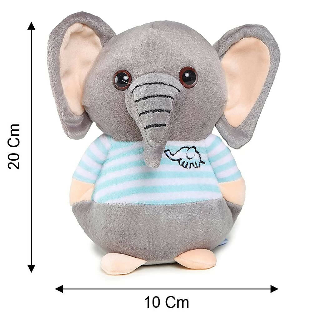 Webby Soft Animal Plush Elephant Toy 20cm-Blue