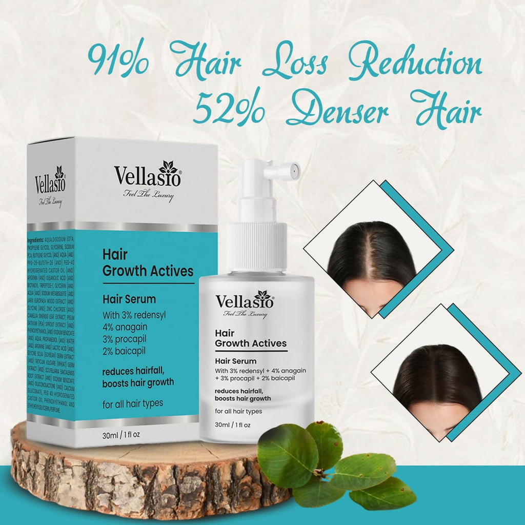 Vellasio Hair Growth Serum Actives - 3% Redensyl, 4% Anagain, 3% Procaoil, 2% Baicapil
