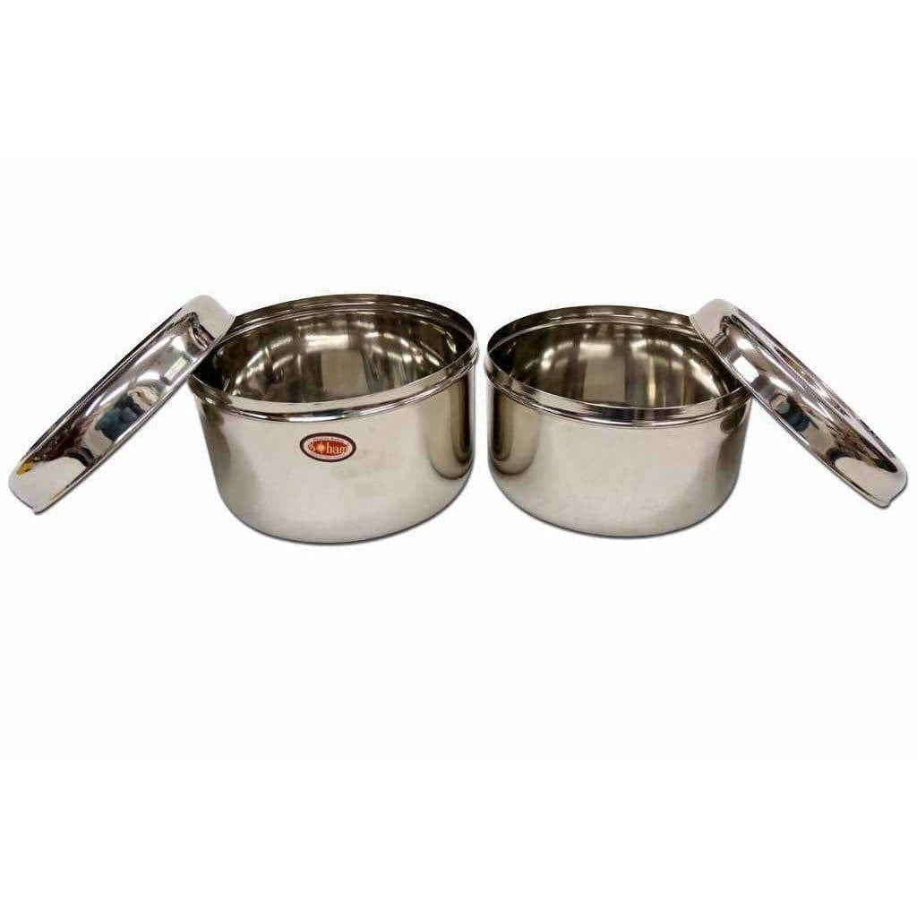 Soham Stainless Steel 2-Box Lunch Box Set -Storage Container-Kids Lunch Box Set