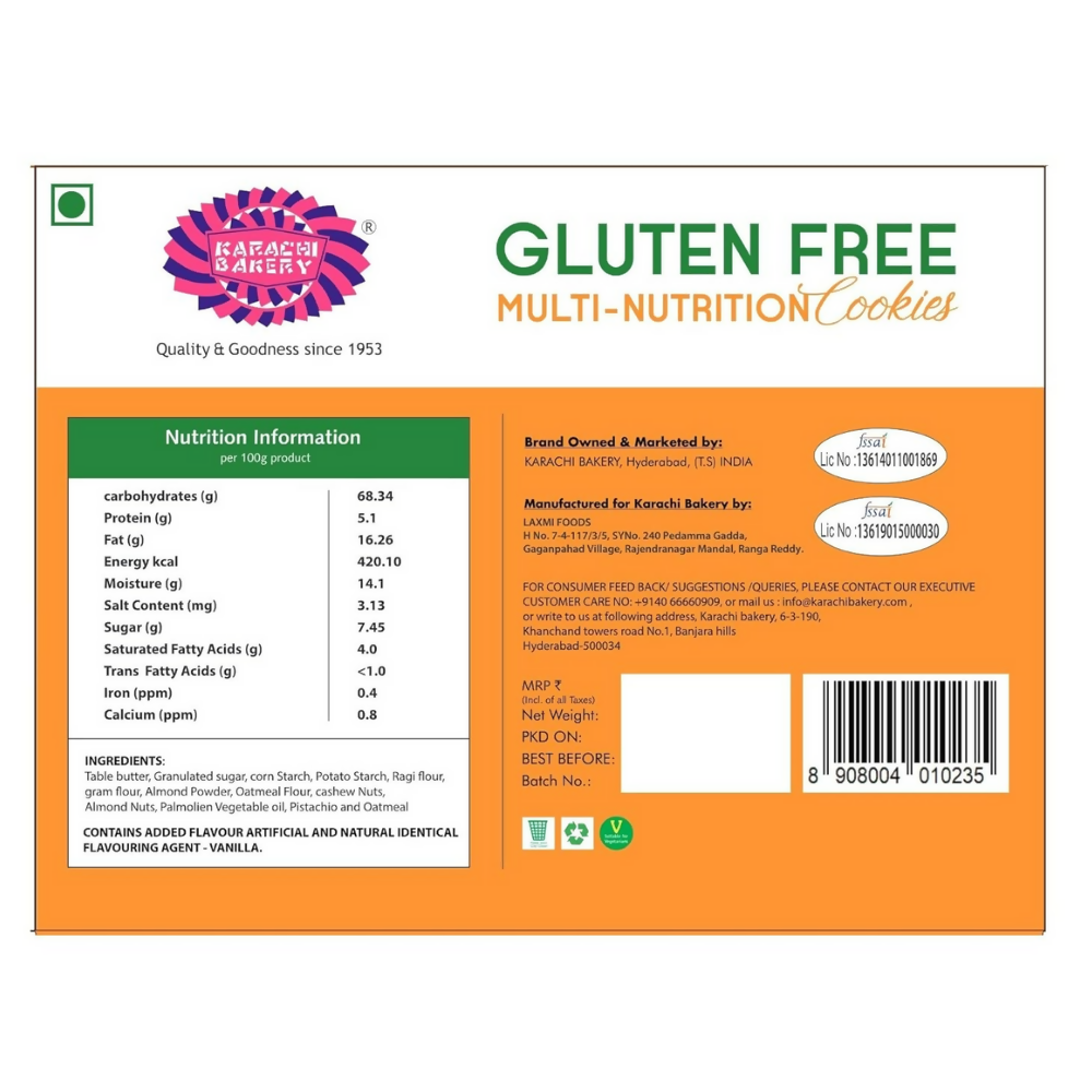 Karachi Bakery Gluten Free Biscuits (Multi Nutrition)
