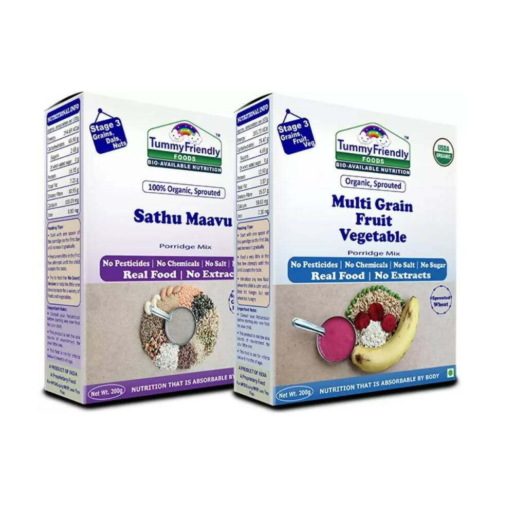 TummyFriendly Foods Organic Sathu Maavu, Sprouted Multi Grain Porridge Mixes