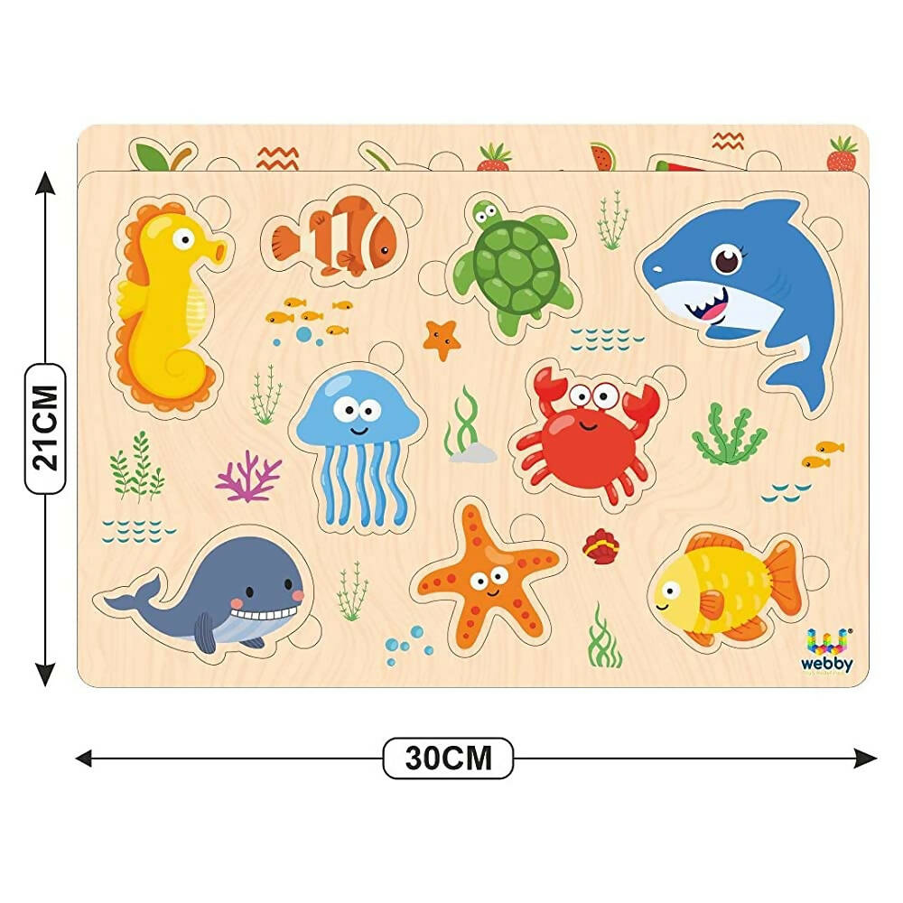 Webby Wooden Educational Colorful Puzzle for Preschool Kids - Set of 6