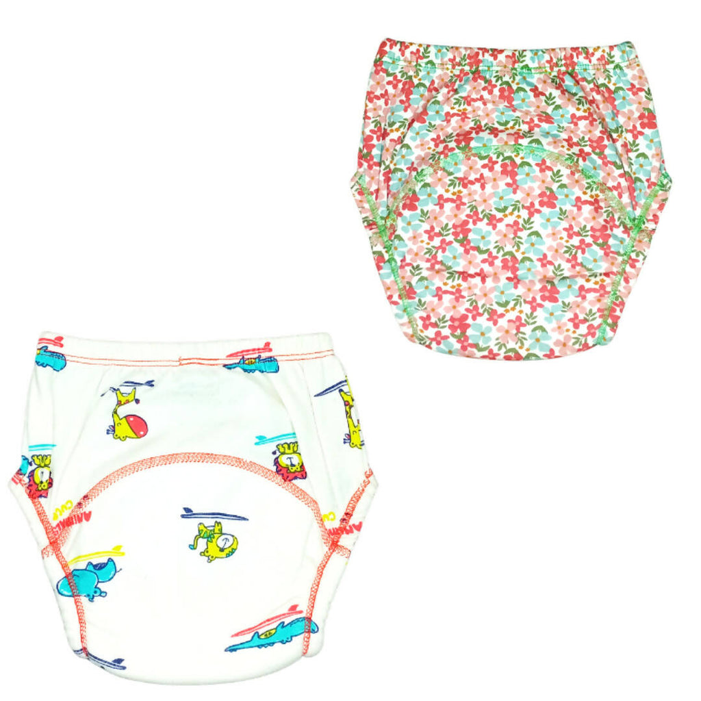 Kindermum Cotton Padded Pull Up Training Pants/ Padded Underwear˜For Kids-Autumn Animals Set of 2 pcs