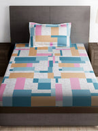 Story@home Arena Grey & White Printed 180 TC Bedsheet & Pillow Covers