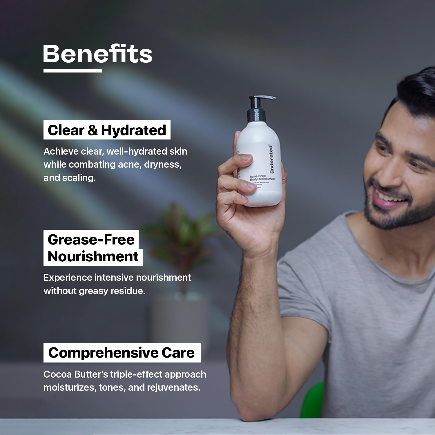 Underated Acne Free Body Moisturizer Powered With Cocoa Butter, Neem And Turmeric