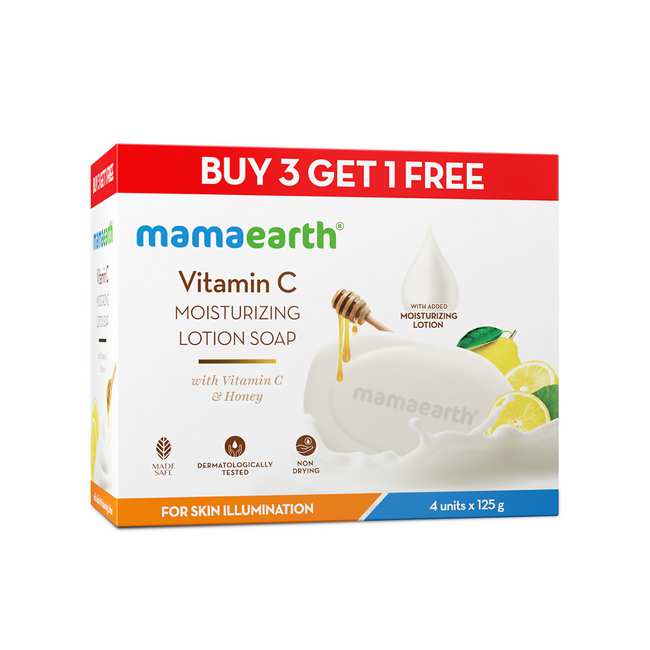 Mamaearth Vitamin C Moisturizing Lotion Soap (Buy 3 Get 1 Free) - Limited Time Offer Hover Image