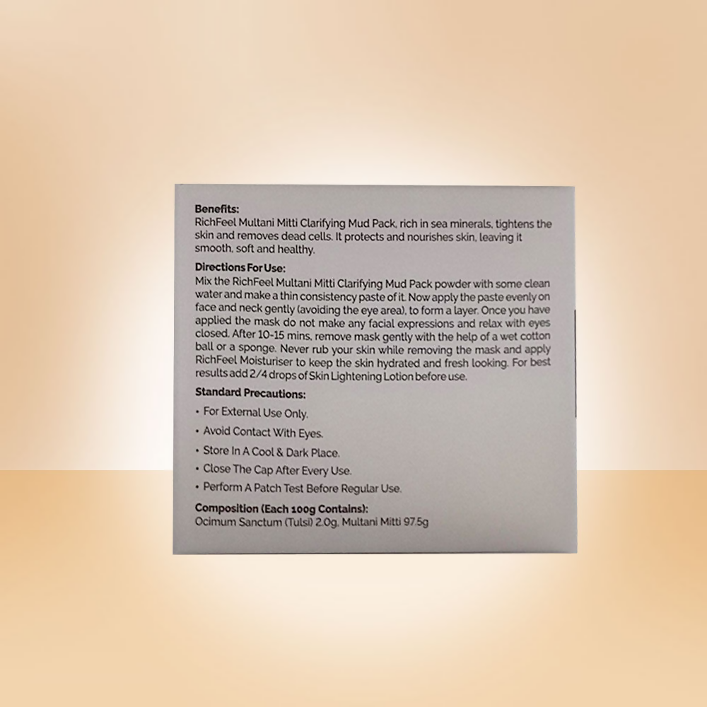 Richfeel Multani Mitti Powder (Fuller's Earth) For Soft