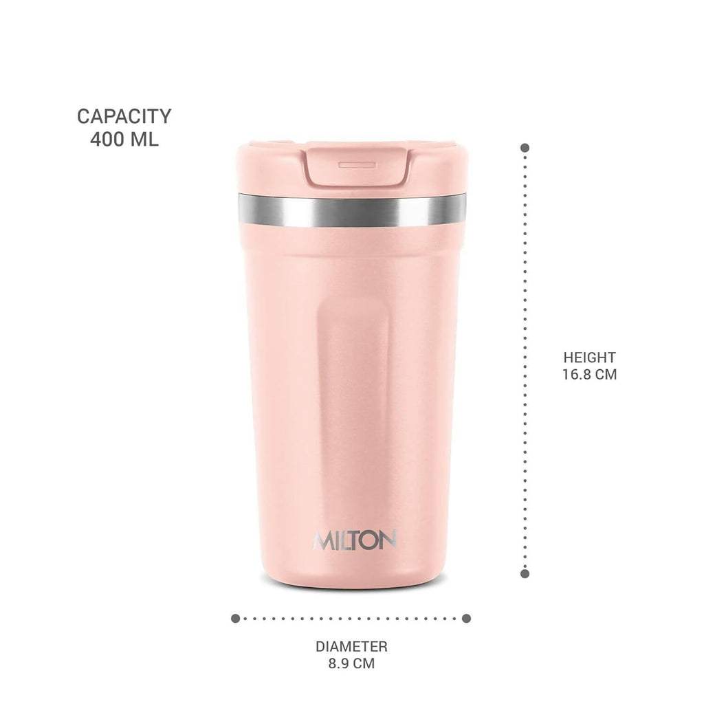 Milton Corral Thermosteel Insulated Coffee Mug Tumbler - 400ml (Peach)