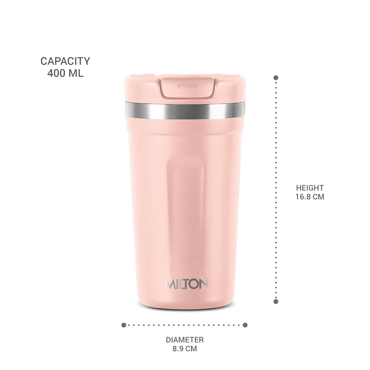 Milton Corral Thermosteel Insulated Coffee Mug Tumbler - 400ml (Peach)