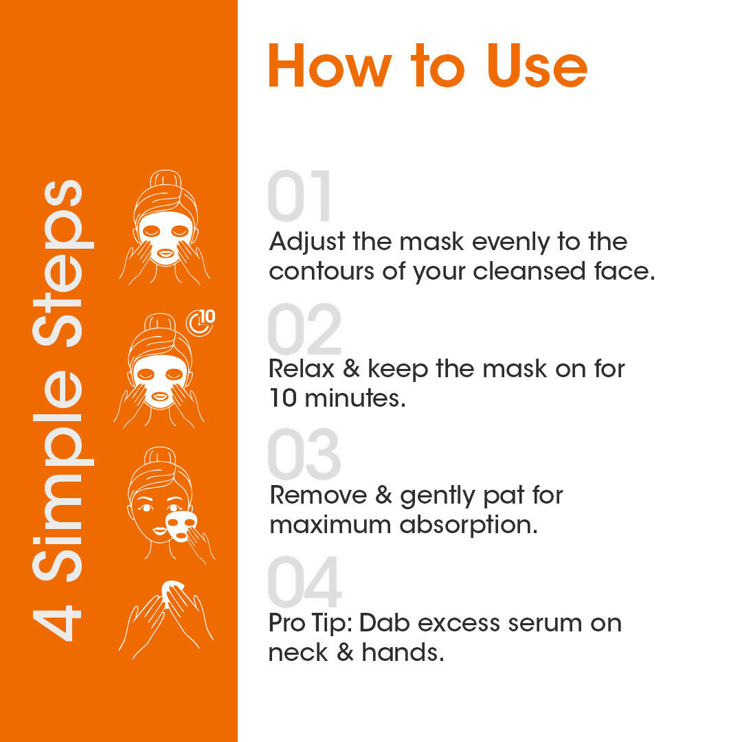 TAC - The Ayurveda Co. Vitamin C Serum Sheet Mask | Natural Skin Brightness