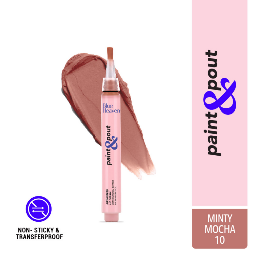 Blue Heaven Paint & Pout Airwhipped Lip Cream - Minty Mocha 10