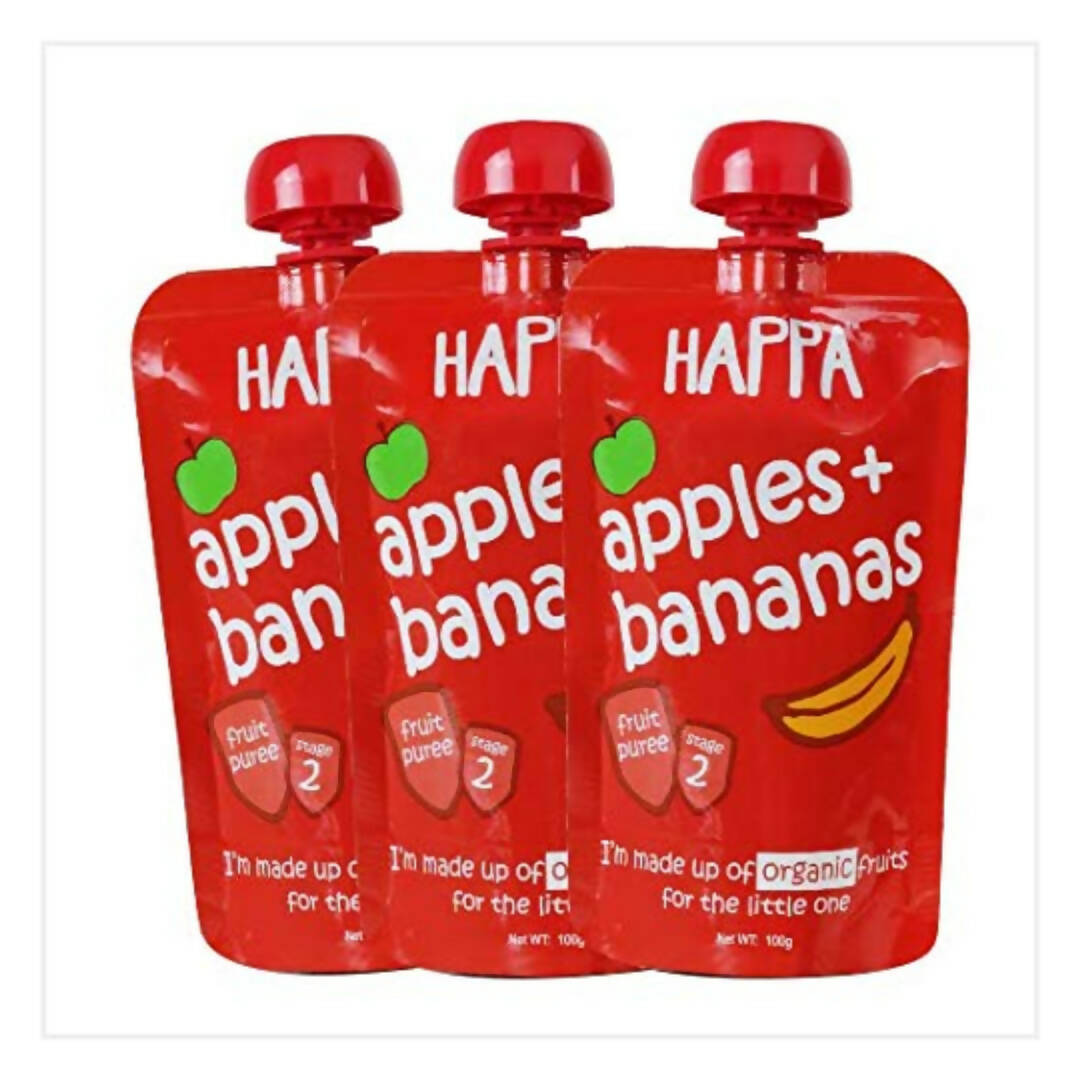 Happa Organic Food, Fruit Puree (Apple+Banana)