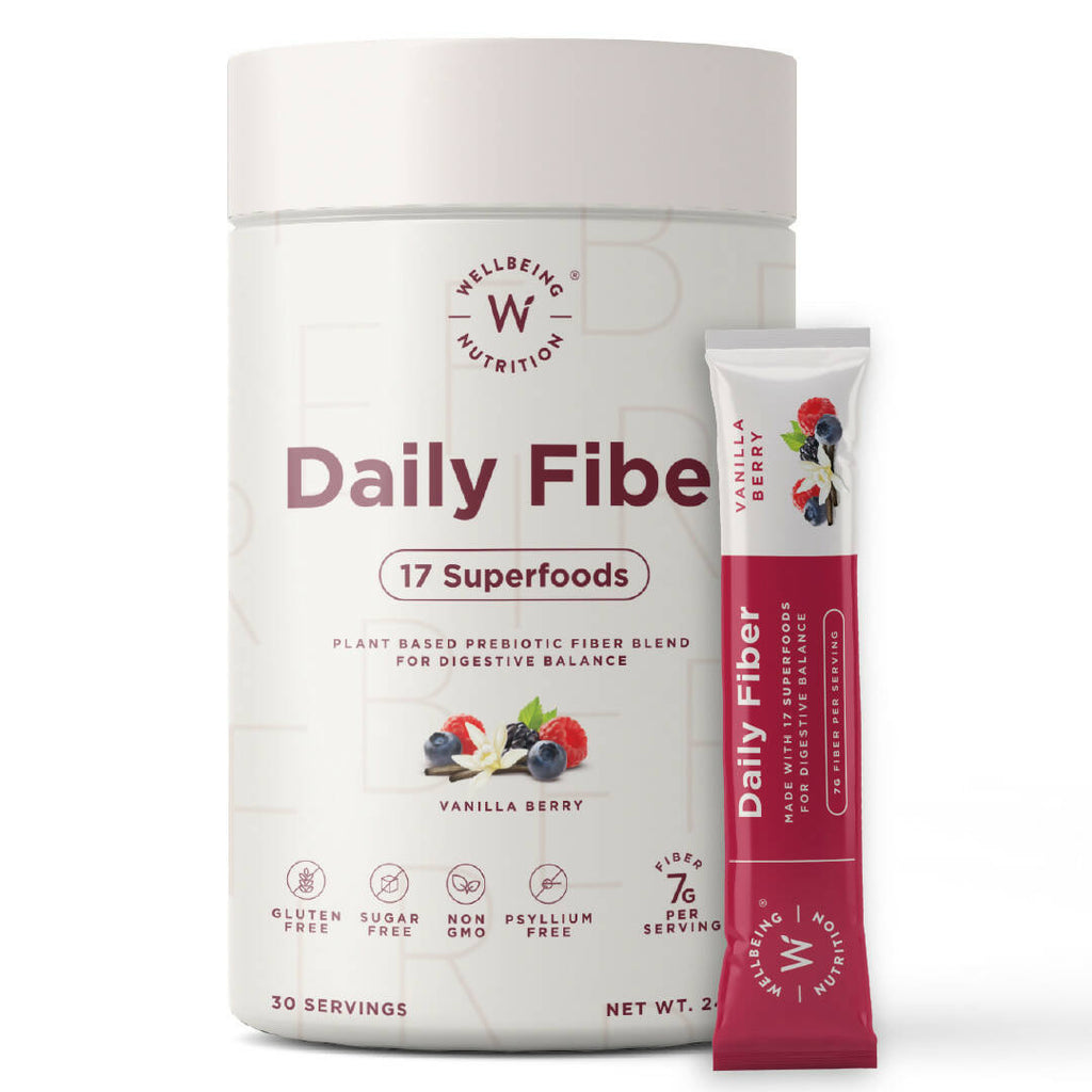 Wellbeing Nutrition Daily Fiber Powder-Vanilla Berry Flavor