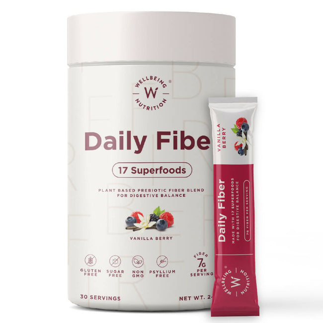 Wellbeing Nutrition Daily Fiber Powder-Vanilla Berry Flavor Hover Image