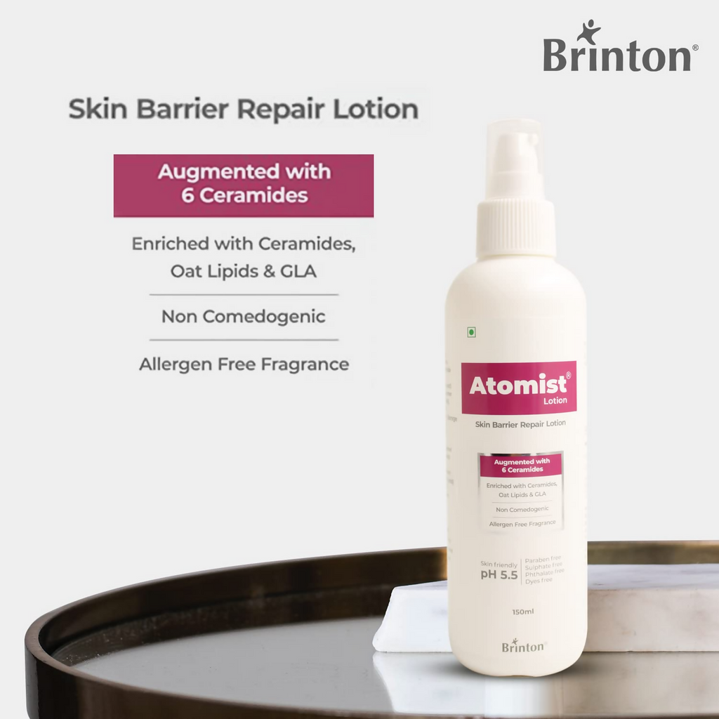 Brinton Atomist Lotion For Dry and Itchy Skin, Skin Friendly With Ceramides & Oats