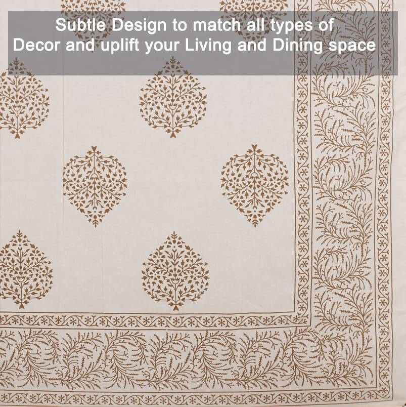 Urbano Homz Table Cloth for 6 Seater Dining Table - Cream