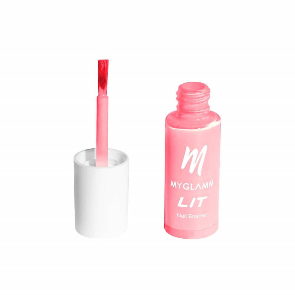 MYGLAMM LIT Nail Enamel - Crushing - Punch Pink Shade (7 Ml)
