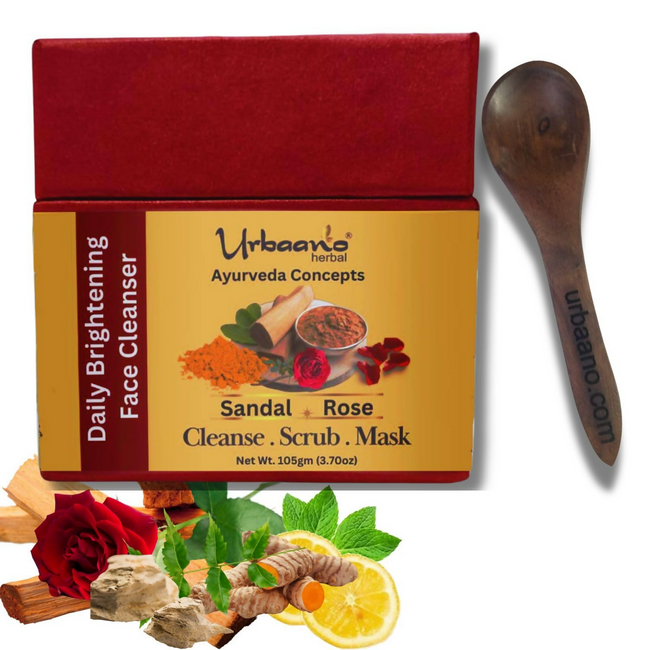 Urbaano Herbal Ayurveda Concepts Face Brightening Cleanser, Scrub, Mask 3-in-1 Instant Glow Hover Image