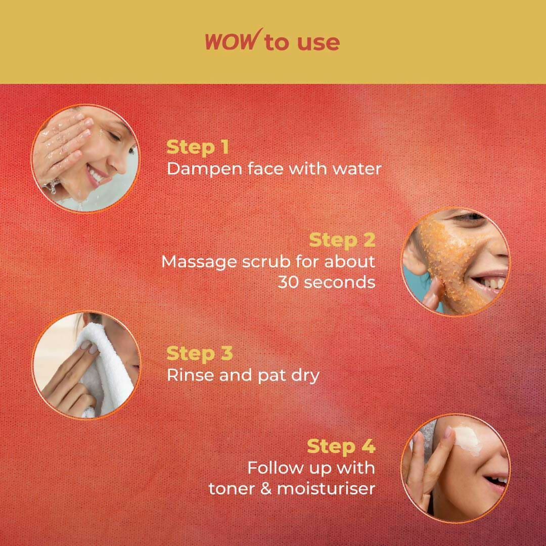 WOW Skin Science Papaya and Hyaluronic Acid Hydrating Face Scrub for Gently Exfoliates, Unclogs Pores