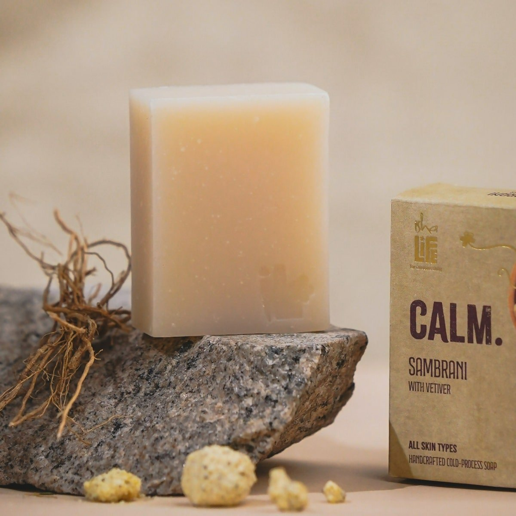 Isha Life Calm. Sambrani With Vetiver Handcrafted Soap