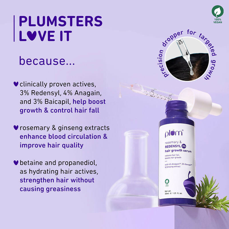 Plum Rosemary & 3% Redensyl Hair Growth Serum