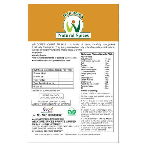 Welcome’s Natural Spices Chana Masala