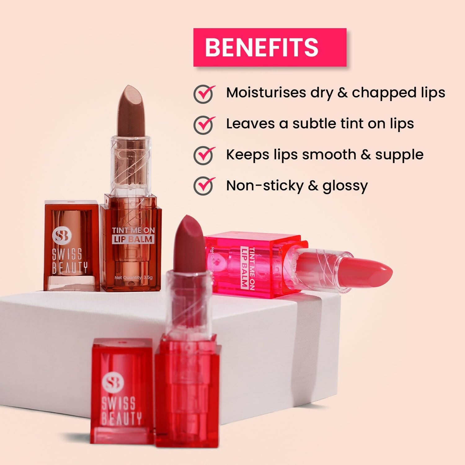 Swiss Beauty Tint Me On Lip Balm - Cupcake Pink