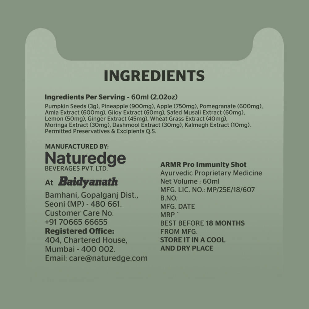 ARMR Pro Immunity Shot Lemon Ginger Flavour